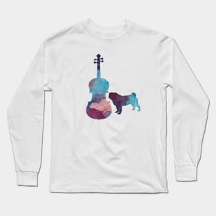 Viola pug art Long Sleeve T-Shirt